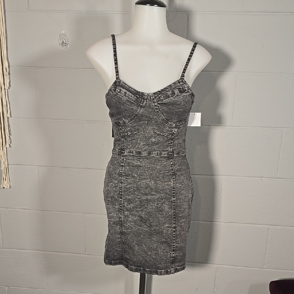 Parisian Works Dresses & Skirts - Parisian Works Gray Ruched Bodycon Mini Dress